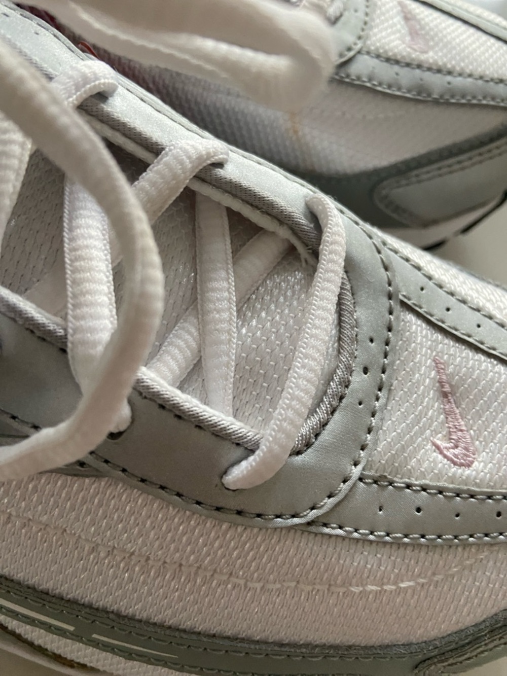 Nike White, Gray & Pink Athletic Sneakers - Picture 15 of 16